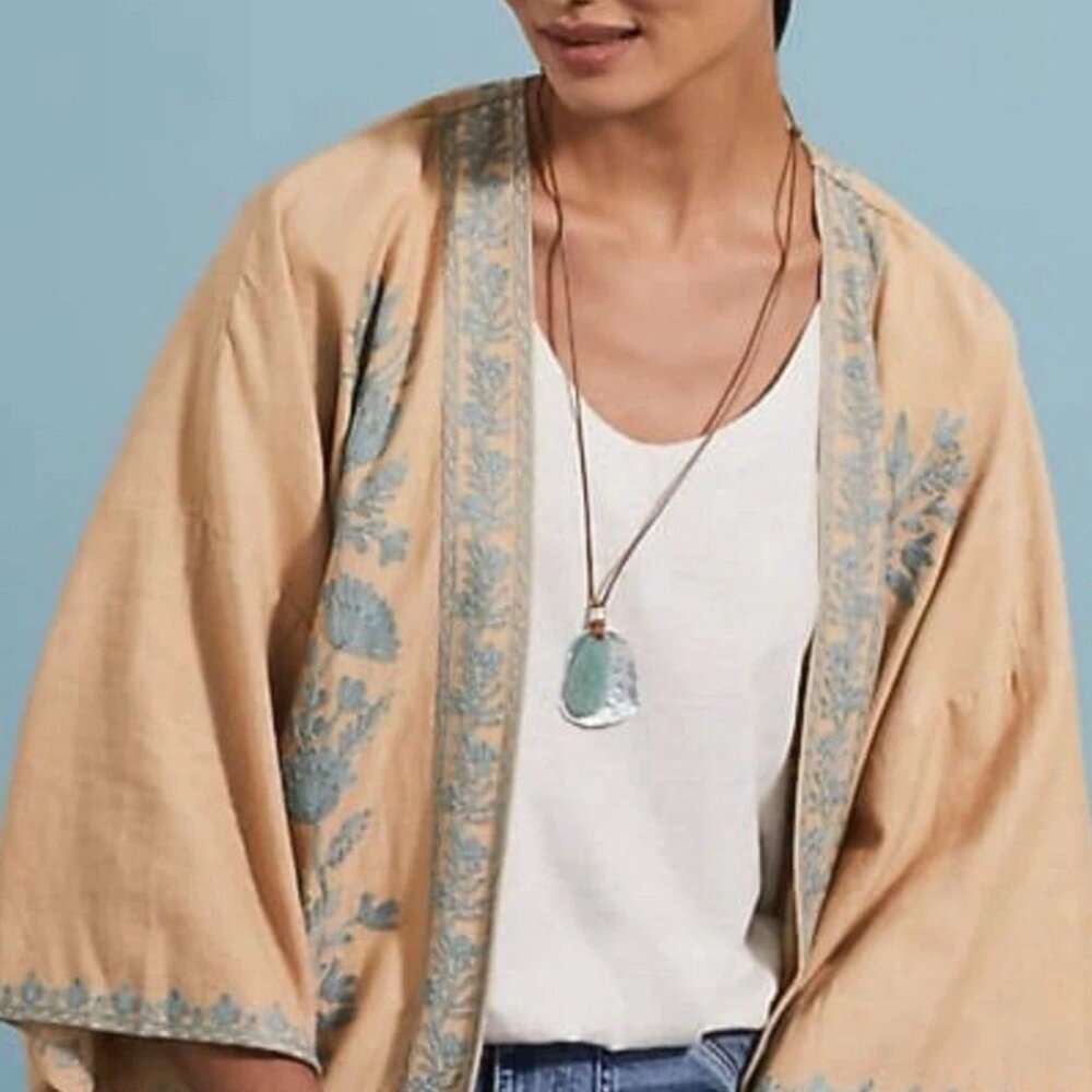 J. JILL Floral Embroided Jacket S/L $109
